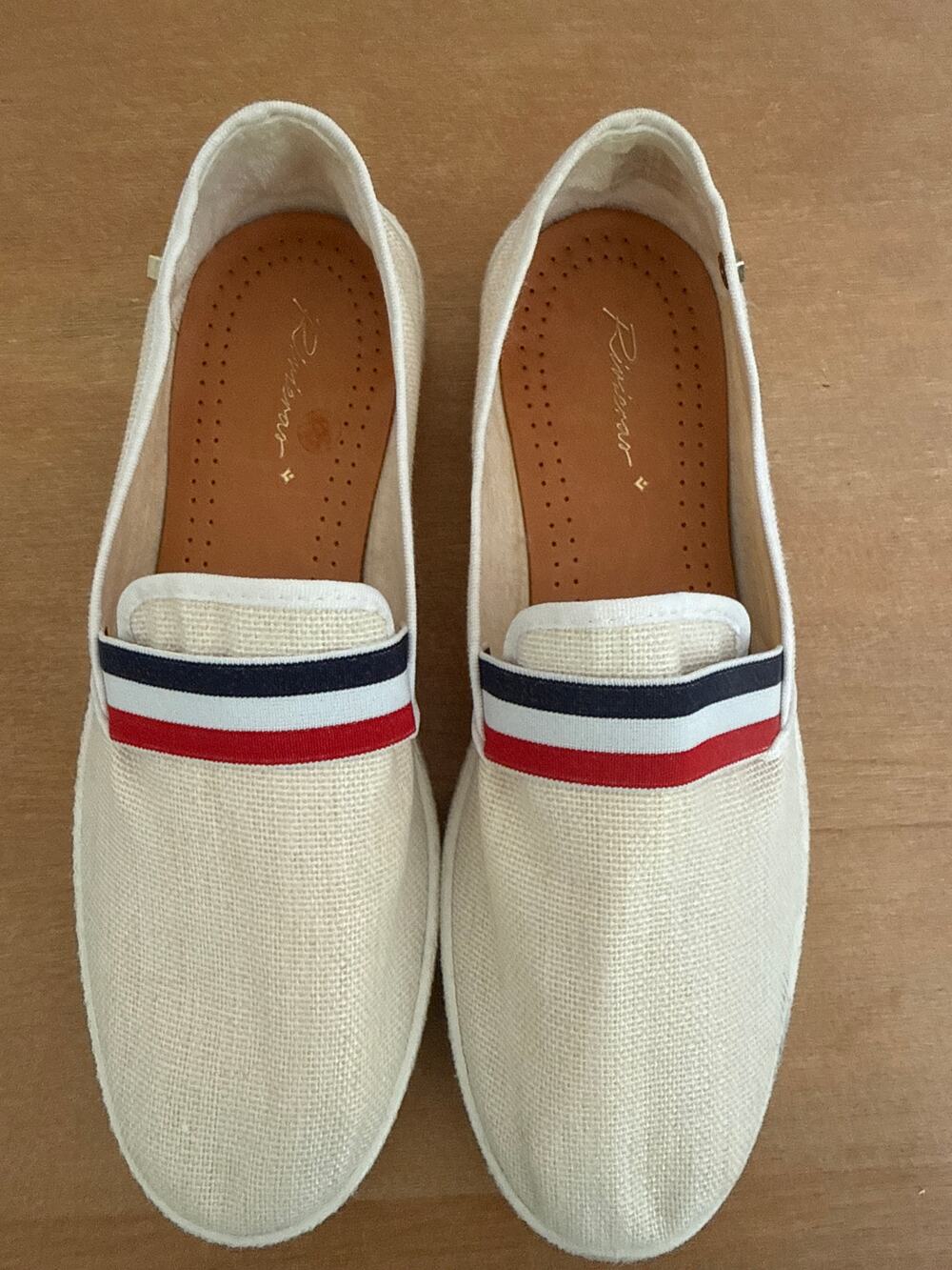 Rivieras Cocarde Blanc Slip-On Cocarde organic cotton canvas US 8 41 Nautical